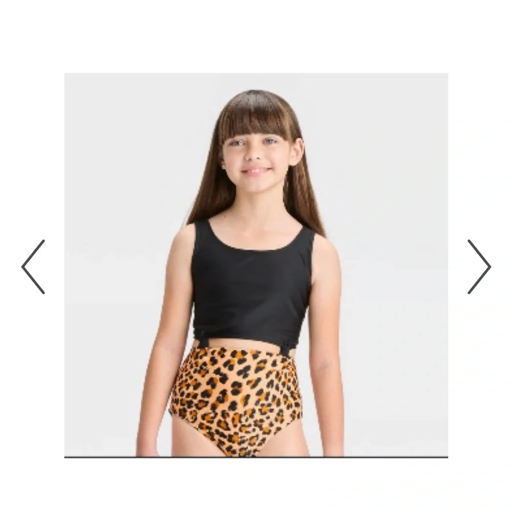 Art Class Black and Leopard Kids One Piece